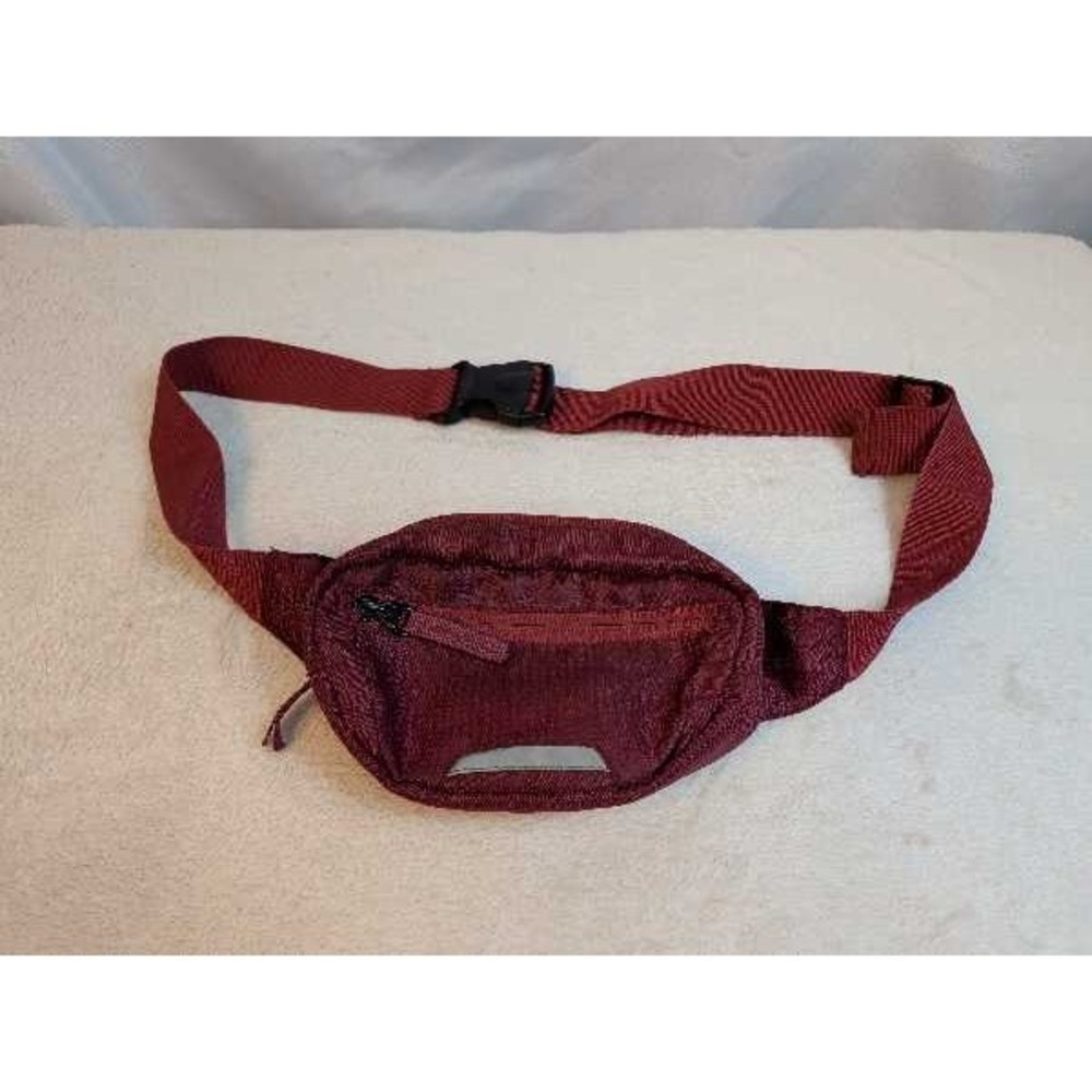 Burgundy Fanny Pack Hip Bag Pouch Crossbody Adjustable Strap